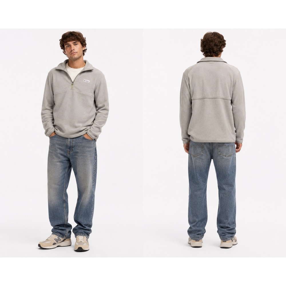 Cotopaxi Fleece Pullover Mens Medium Grey 1/4 Zip Recycled Mock Neck Gorpcore